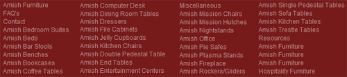 Online Amish Furniture categories