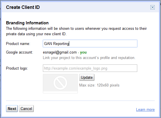 GAN API Create Client ID