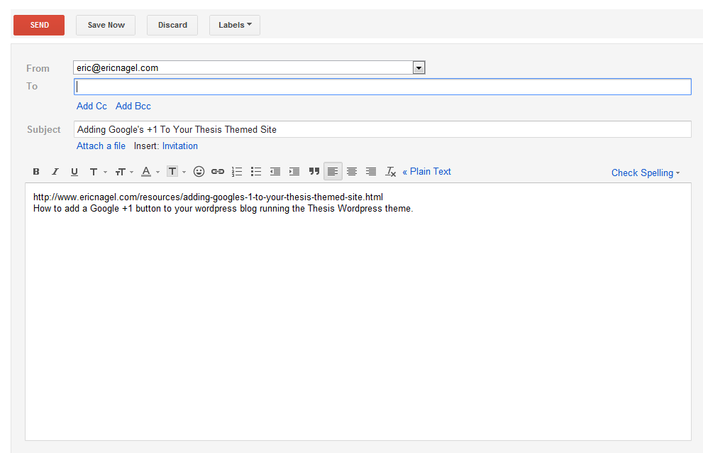 E-Mail A WordPress Post Plugin