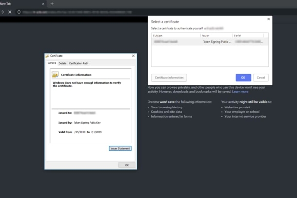 IIS Client Certificates Dialog